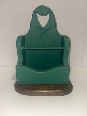 Hand-Painted Wood Shelf in Teal Green- free standing